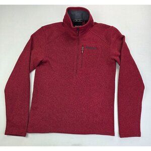 Marmot Size Small Womens Red 1/2 Zip Embroidered Logo Long Sleeve Fleece
